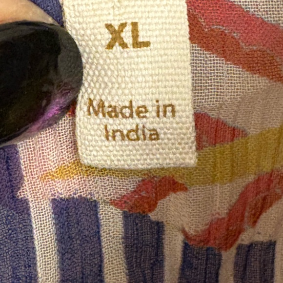 Soft Surroundings Navy Blue Orange Floral Embroidered Tunic Top Boho XL - Picture 5 of 8